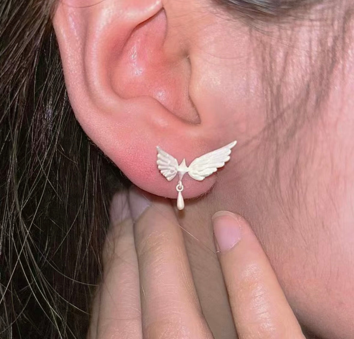 Falling Star Silver Earring