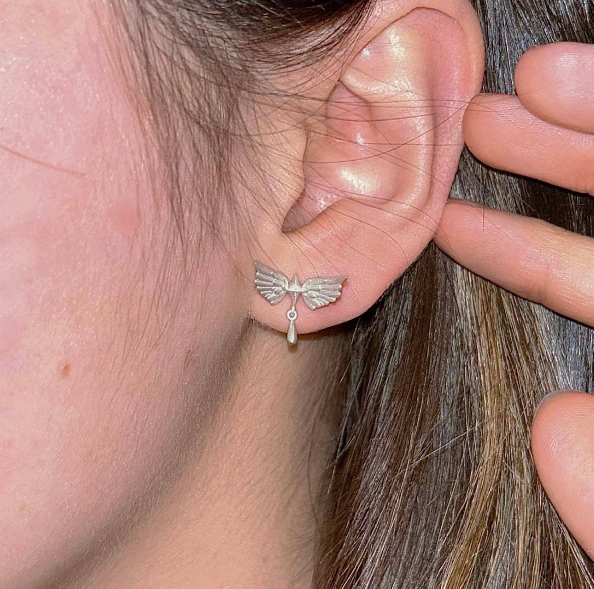 Falling Star Silver Earring