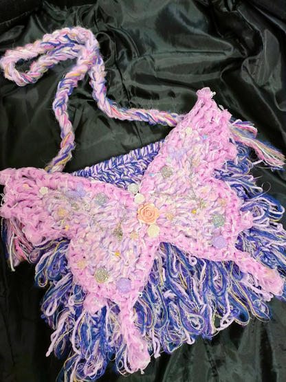 Fantasy Butterfly Crochet Crossbody Bag