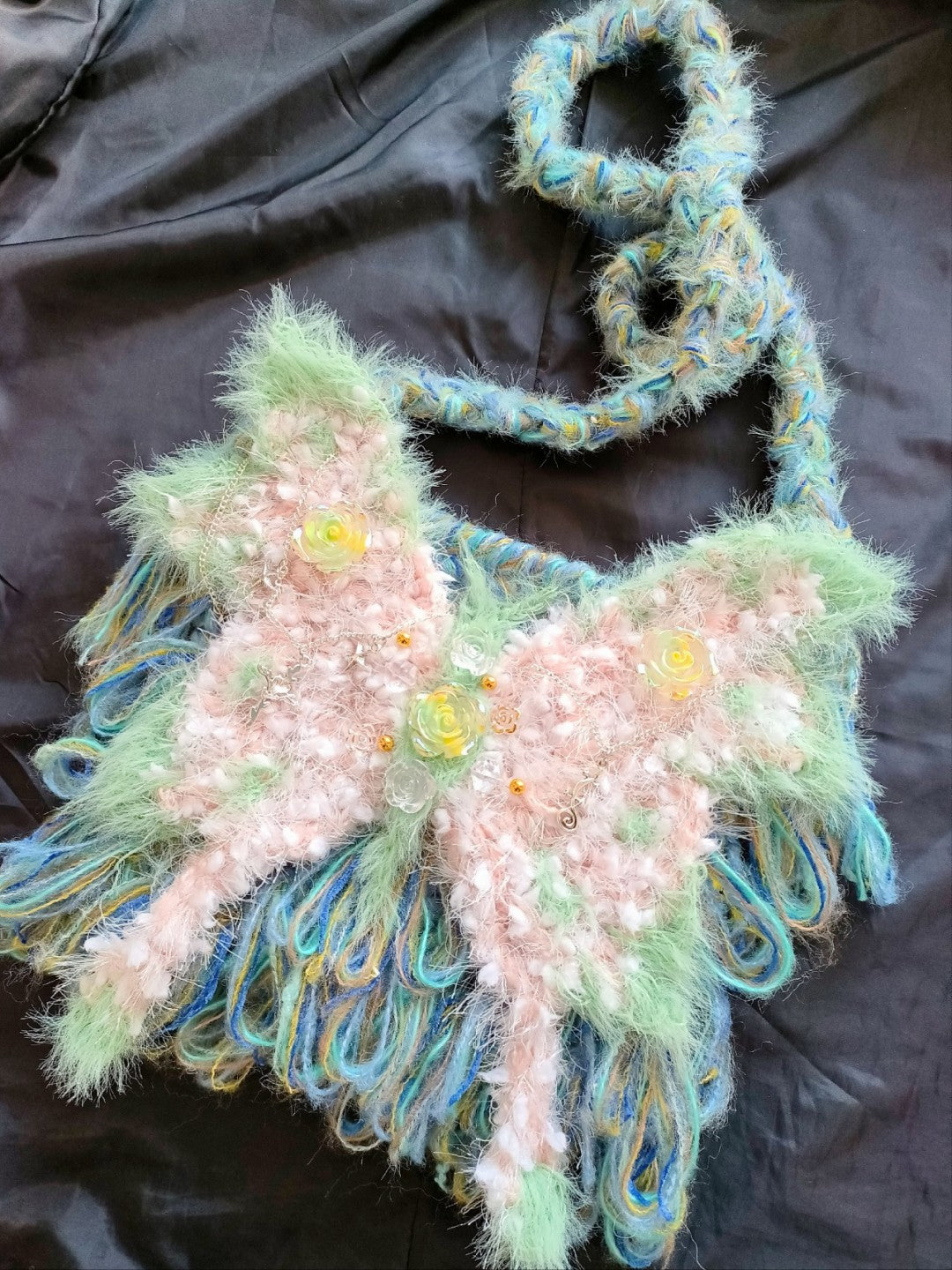 Fantasy Butterfly Crochet Crossbody Bag