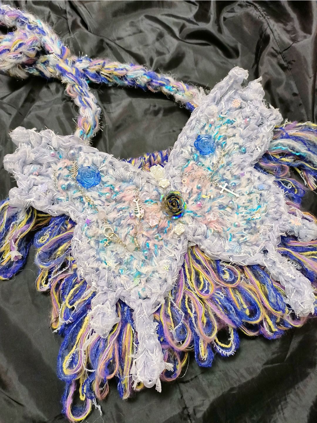 Fantasy Butterfly Crochet Crossbody Bag