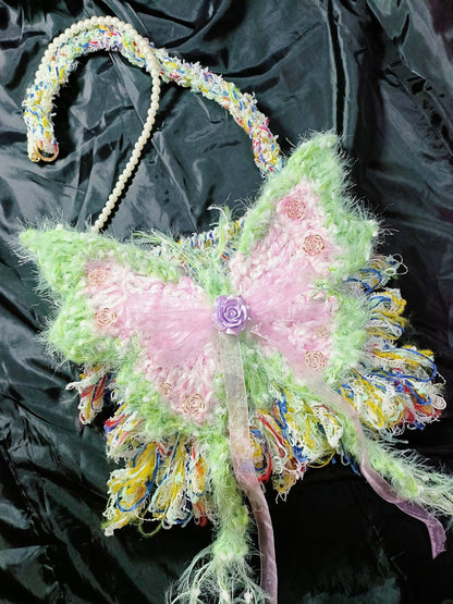 Fantasy Butterfly Crochet Crossbody Bag