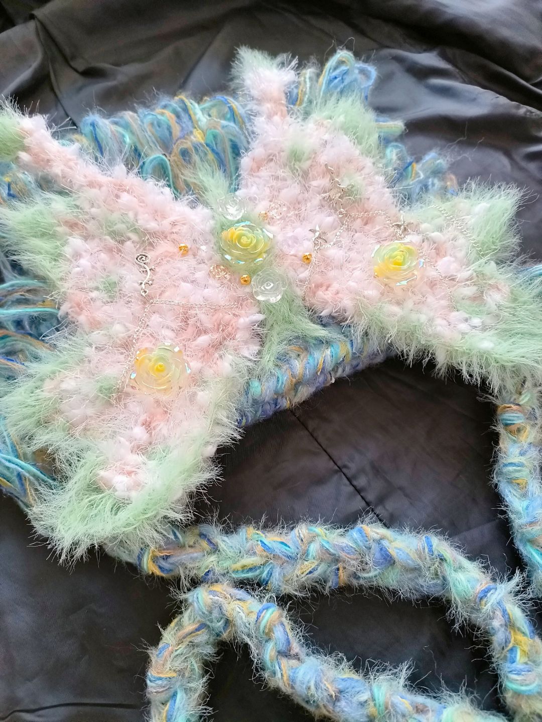 Fantasy Butterfly Crochet Crossbody Bag