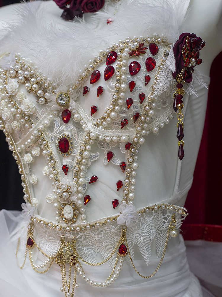 Feather Pearl Beaded Luxury Dress Set
