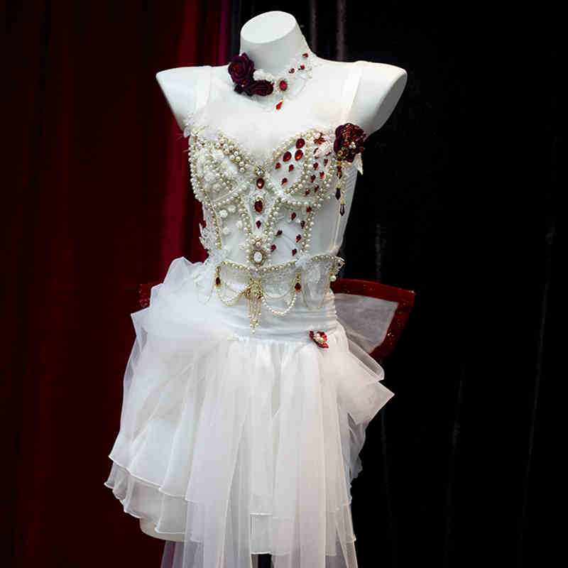 Feather Pearl Beaded Luxury Dress Set