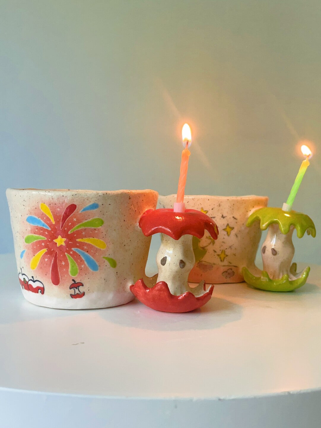 Fireworks Apple Birthday Creative Ceramic Mug