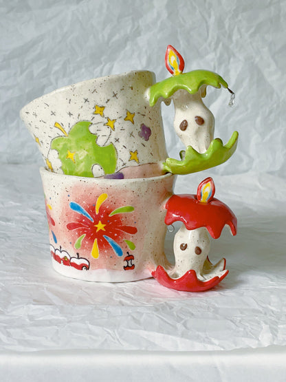 Fireworks Apple Birthday Creative Ceramic Mug