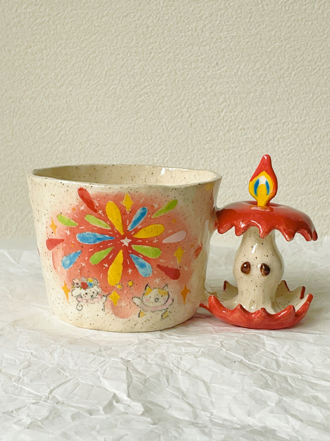 Fireworks Apple Birthday Creative Ceramic Mug