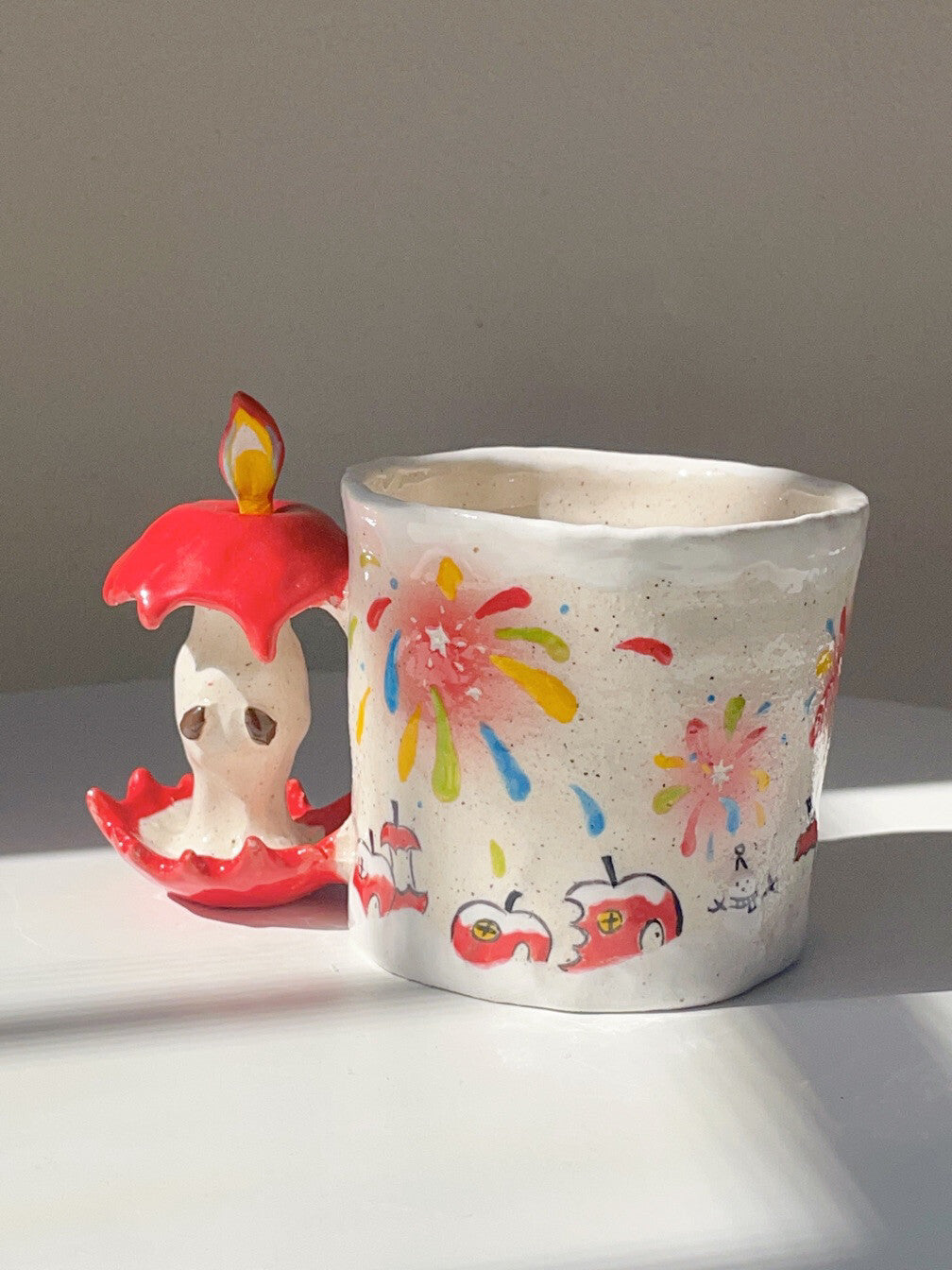 Fireworks Apple Birthday Creative Ceramic Mug