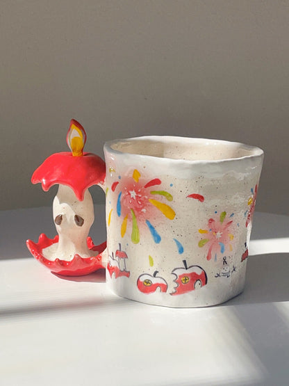 Fireworks Apple Birthday Creative Ceramic Mug