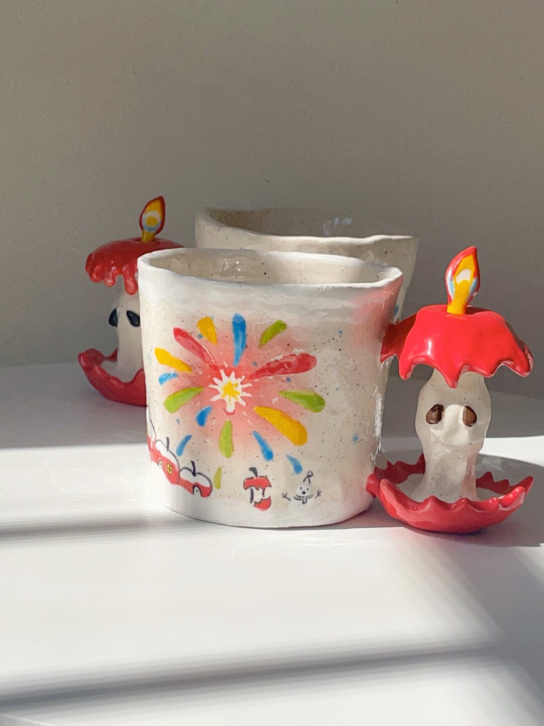 Fireworks Apple Birthday Creative Ceramic Mug