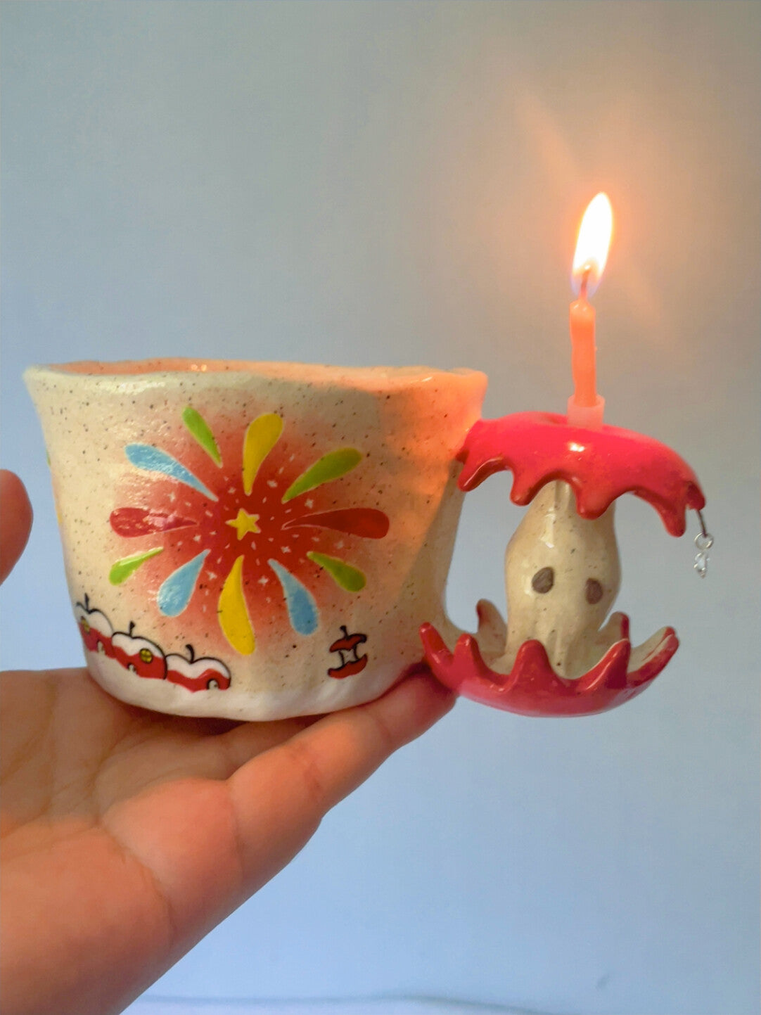 Fireworks Apple Birthday Creative Ceramic Mug