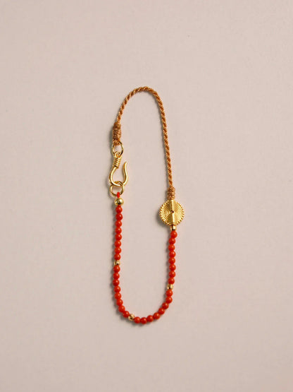 Fireworks Stars South Red Agate Beaded Bracelet