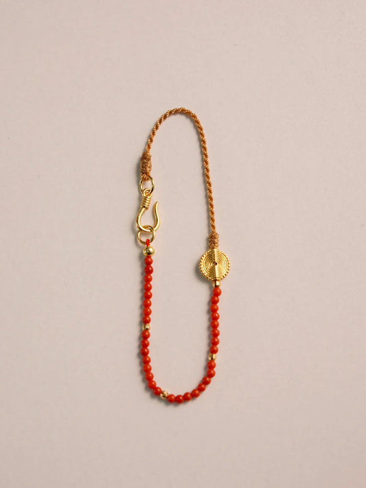 Fireworks Stars South Red Agate Beaded Bracelet