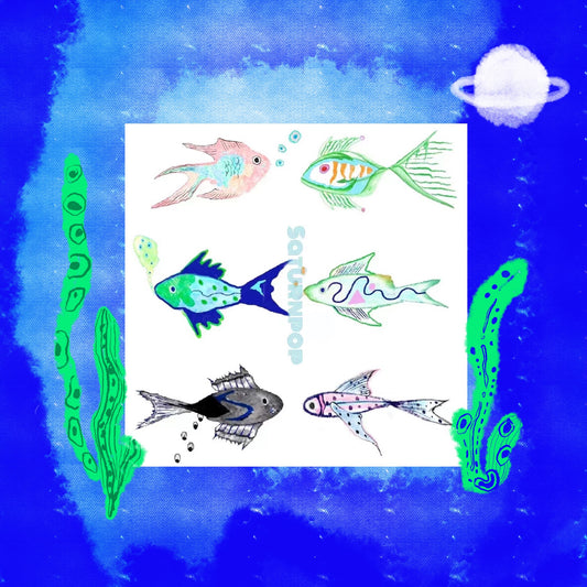 Fish Waterproof Temporary Tattoo Stickers Set