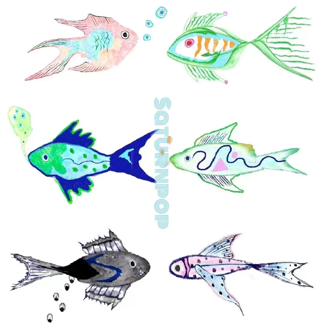 Fish Waterproof Temporary Tattoo Stickers Set