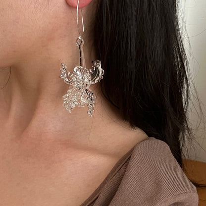 Flamework Glass Iris Earrings