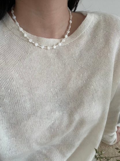Floating Light Flower Shell Bead Necklace