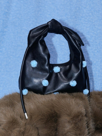 Floral-Decor Mini Triangle Crossbody Bag