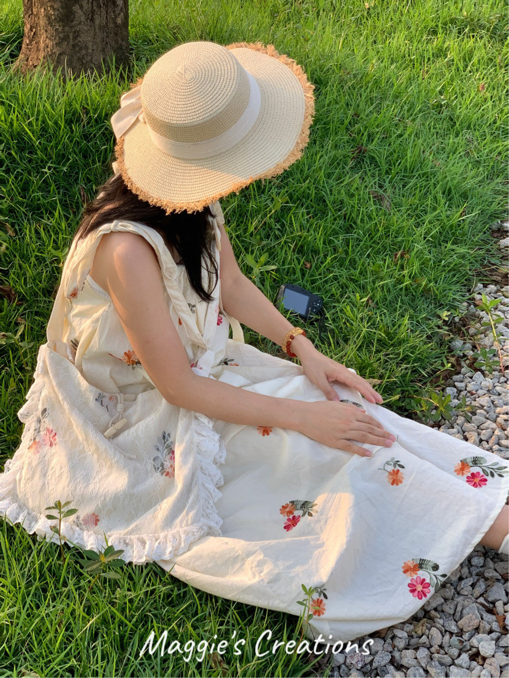 Floral Embroidered Lace Shoulder