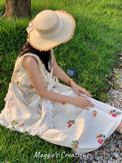 Floral Embroidered Lace Shoulder