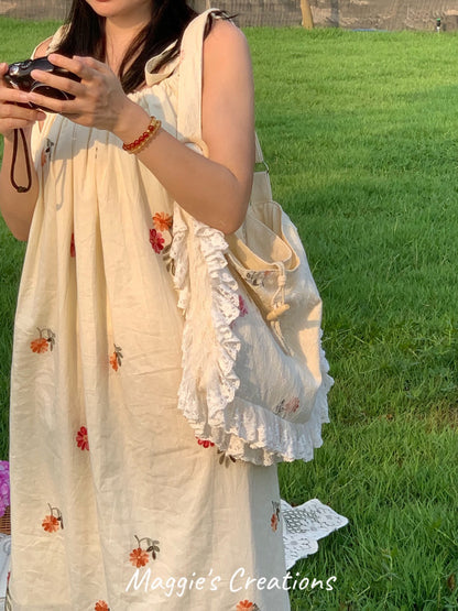 Floral Embroidered Lace Shoulder