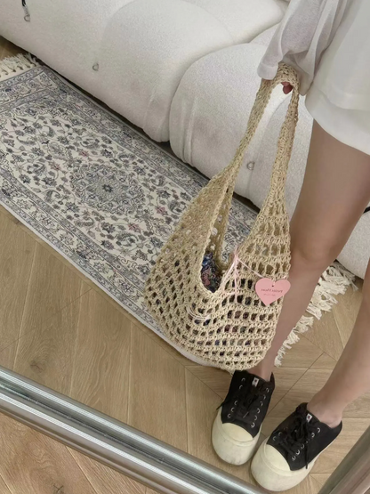 Floral Handwoven Straw Bag