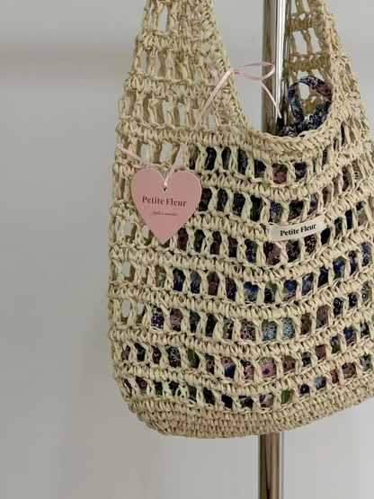 Floral Handwoven Straw Bag