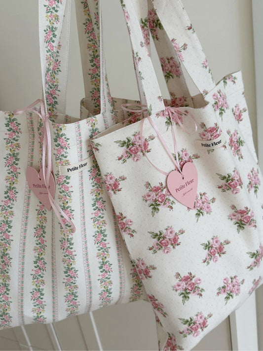 Floral Print Canvas Shoulder Bag