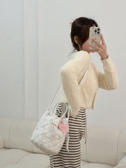 Floral Print Drawstring Cloud Backpack