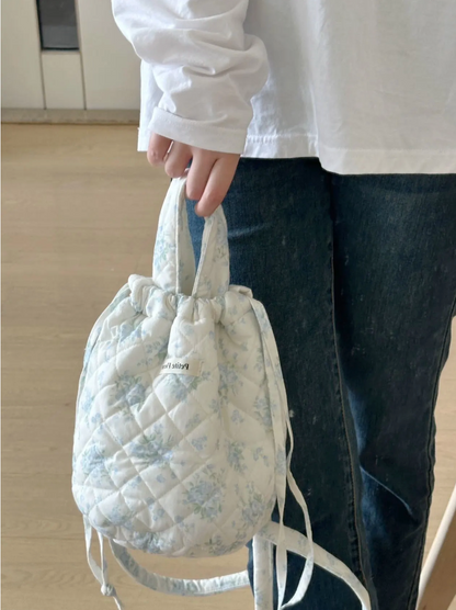 Floral Print Drawstring Cloud Backpack