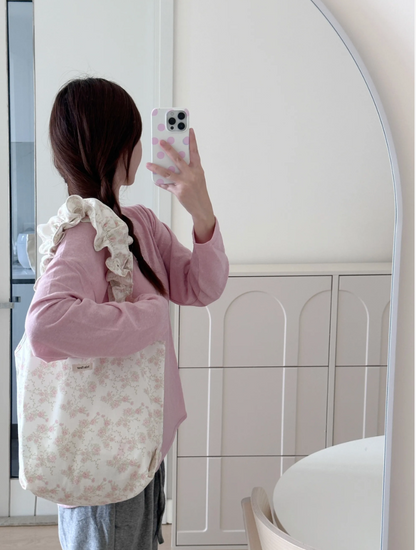 Floral Ruffles Vacation Bucket Bag