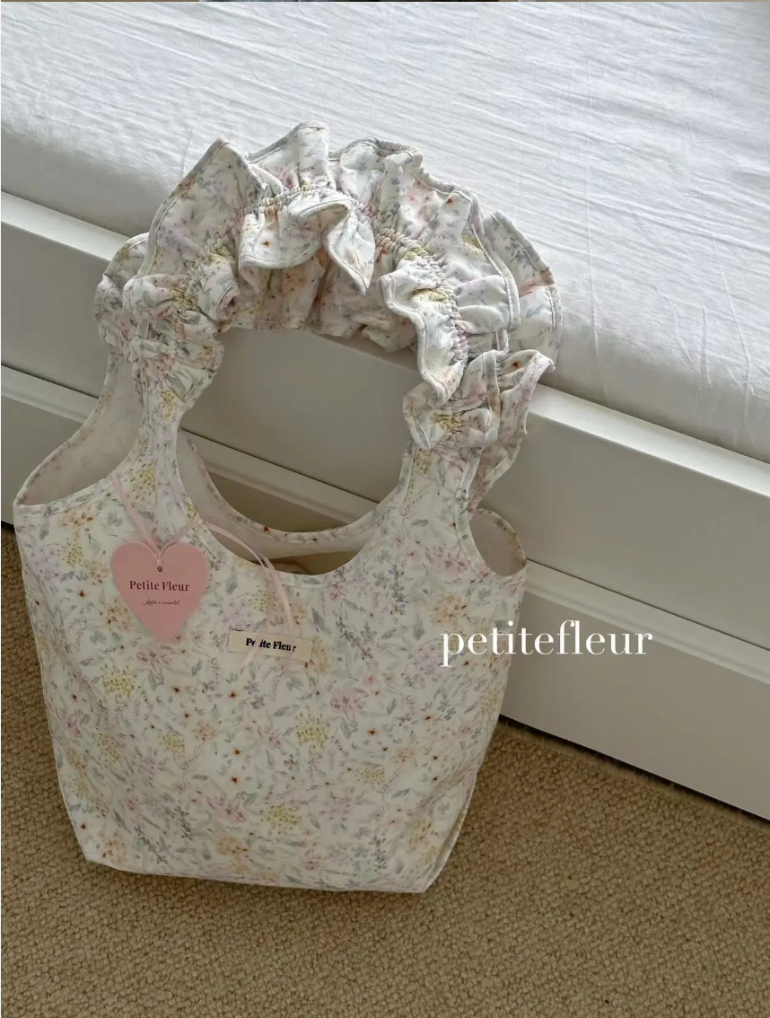 Floral Ruffles Vacation Bucket Bag