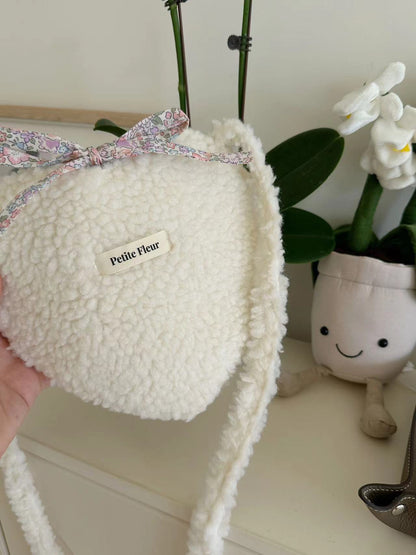Floral Sherpa Heart Crossbody Bag | Bag | Three Fleas
