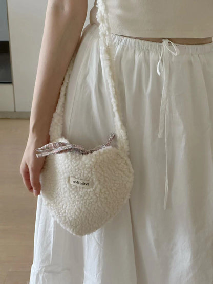 Floral Sherpa Heart Crossbody Bag | Bag | Three Fleas