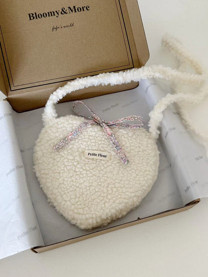 Floral Sherpa Heart Crossbody Bag | Bag | Three Fleas