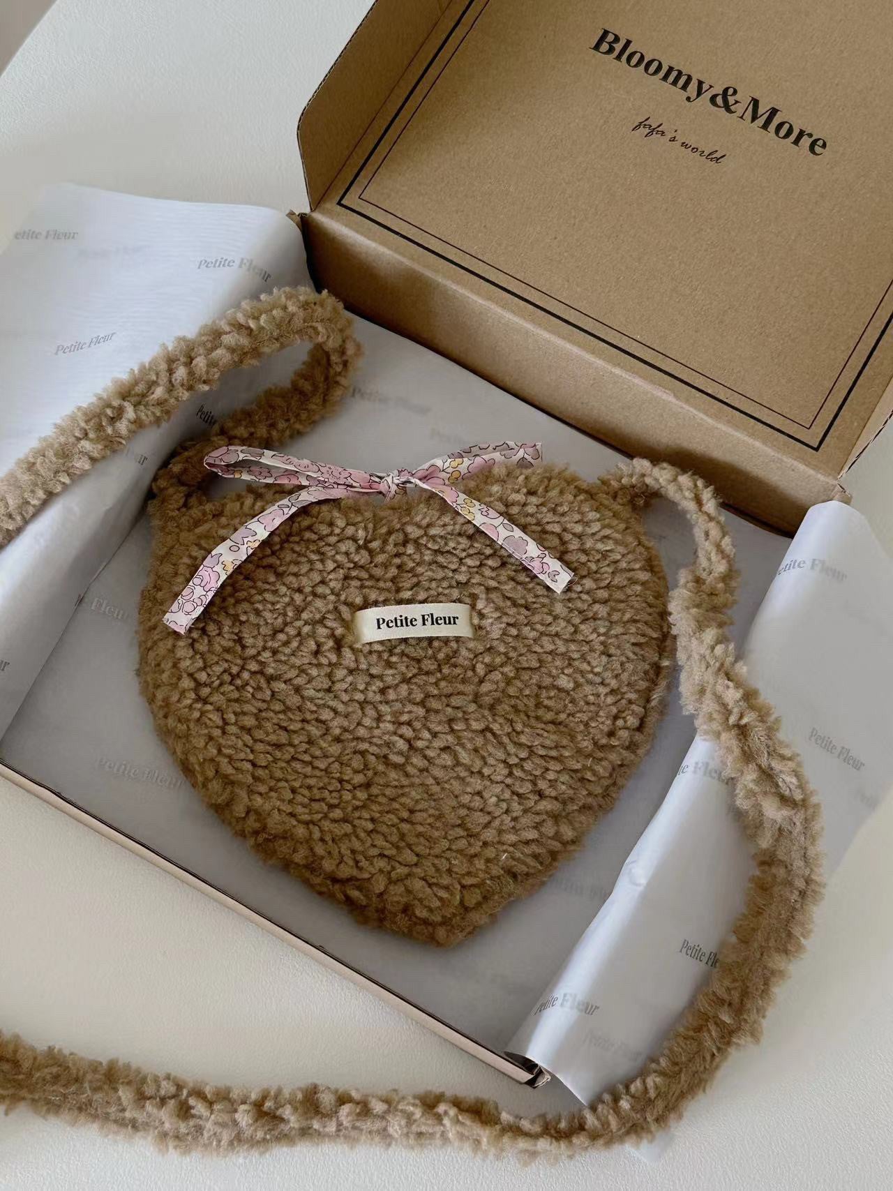 Floral Sherpa Heart Crossbody Bag | Bag | Three Fleas