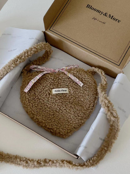 Floral Sherpa Heart Crossbody Bag | Bag | Three Fleas