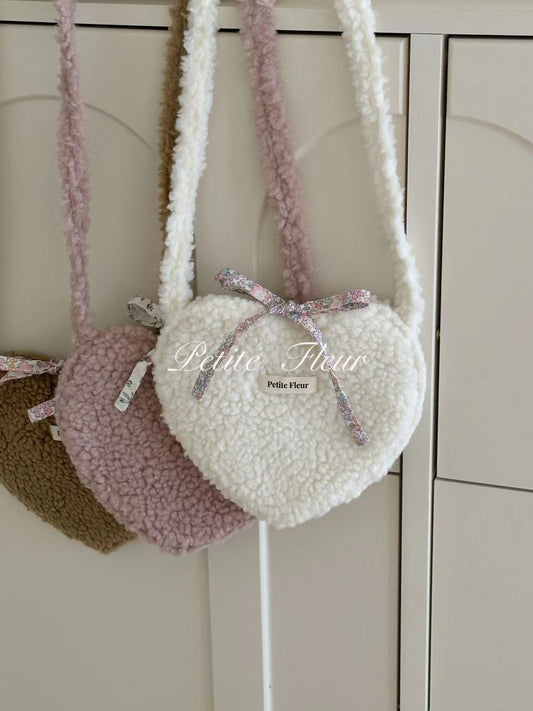 Floral Sherpa Heart Crossbody Bag | Bag | Three Fleas