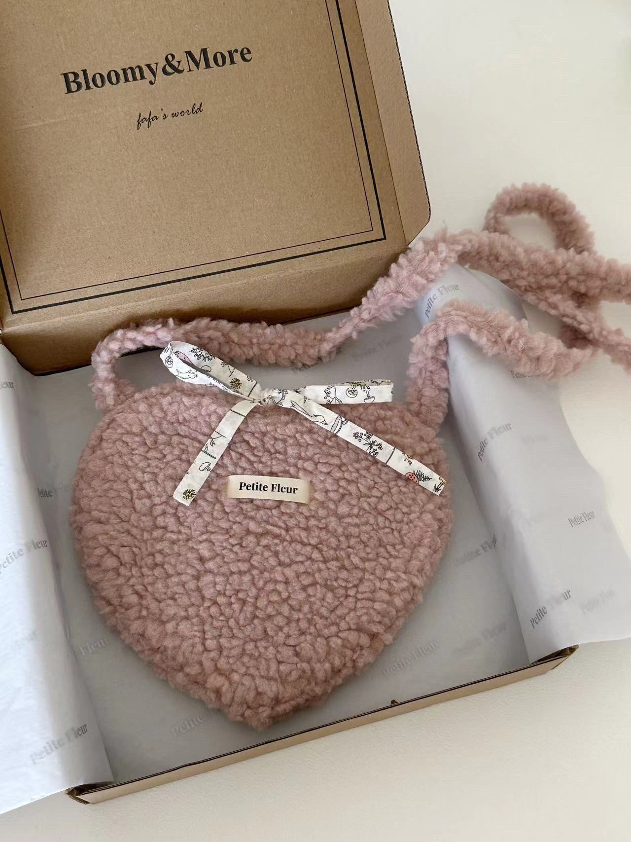 Floral Sherpa Heart Crossbody Bag | Bag | Three Fleas