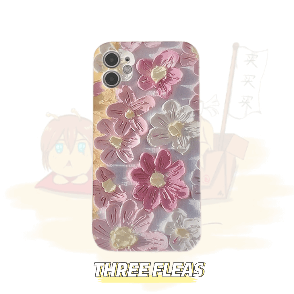 Floral pattern aesthetic phone case | phone accessories | Three Fleas