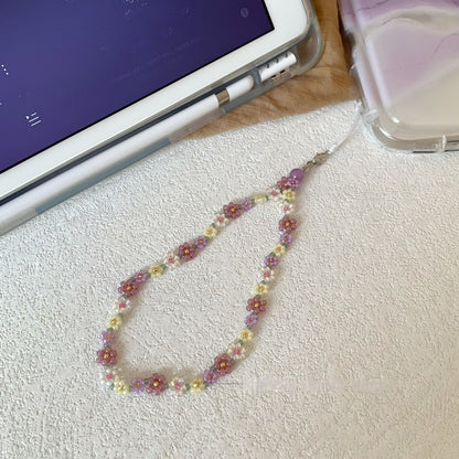 Flower Beaded Phone Charm