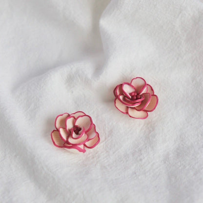 Flower Polymer Clay Open-end Ring Earrings