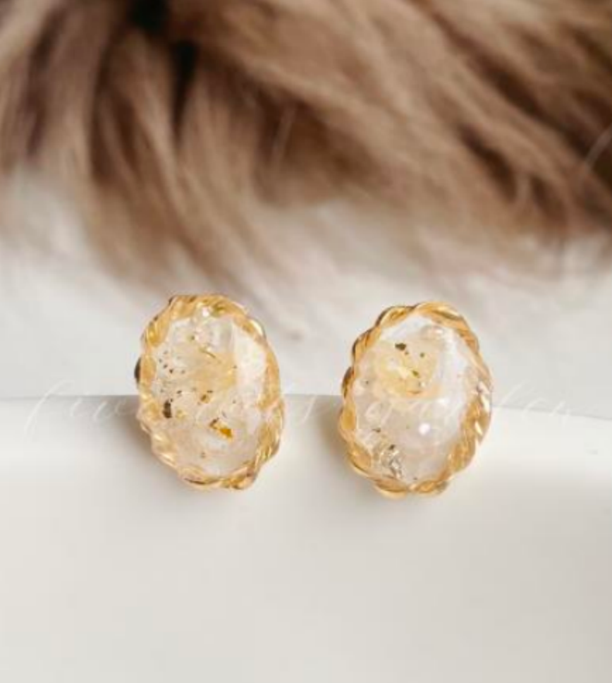 Flower Resin Ice Cube Studs