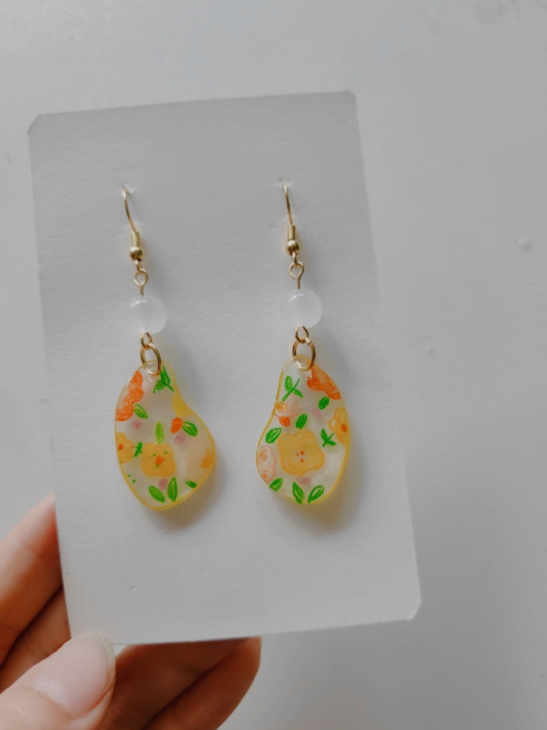 Flower Shrink Plastic Earrings