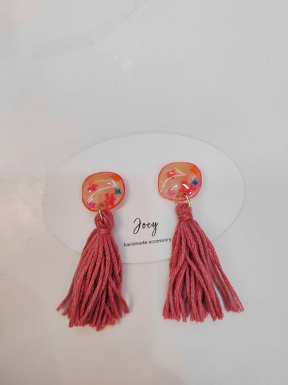 Flower Shrink Plastic Earrings