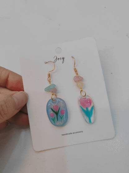 Flower Shrink Plastic Earrings