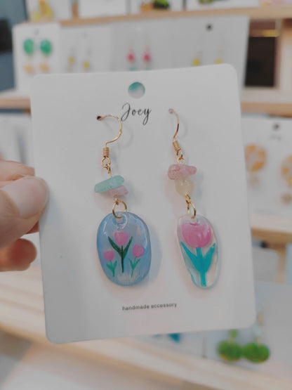 Flower Shrink Plastic Earrings