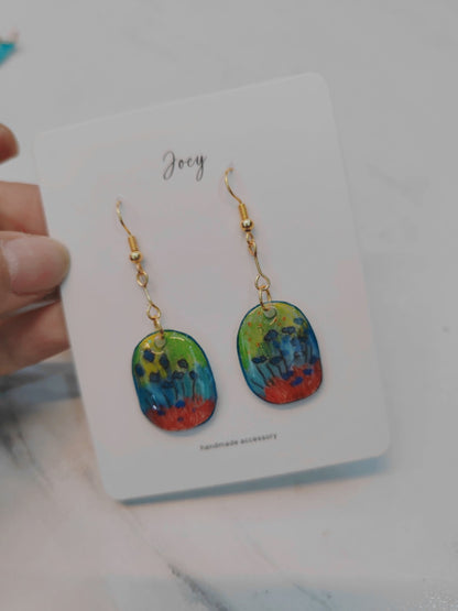 Flower Shrink Plastic Earrings