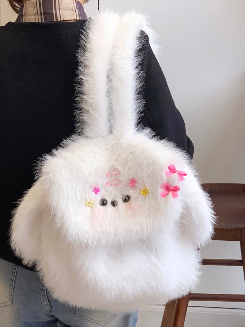Fluffy White Puppy Backpack